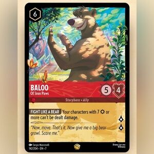 Disney Lorcana Baloo Legendary 142/204 EN 7 Non Foil Card